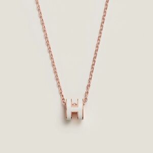 Hermes mini pop H necklace in rose gold
